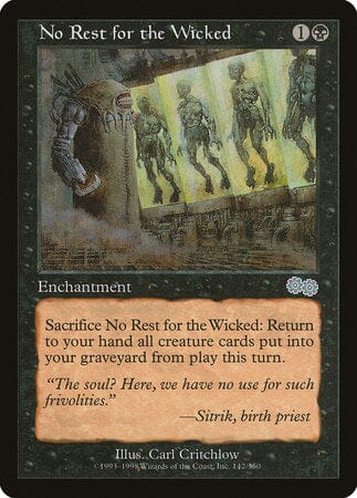 No Rest for the Wicked [Urza's Saga] MTG Single Magic: The Gathering  | Multizone: Comics And Games