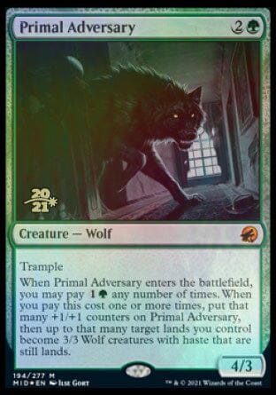 Primal Adversary [Innistrad: Midnight Hunt Prerelease Promos] MTG Single Magic: The Gathering  | Multizone: Comics And Games