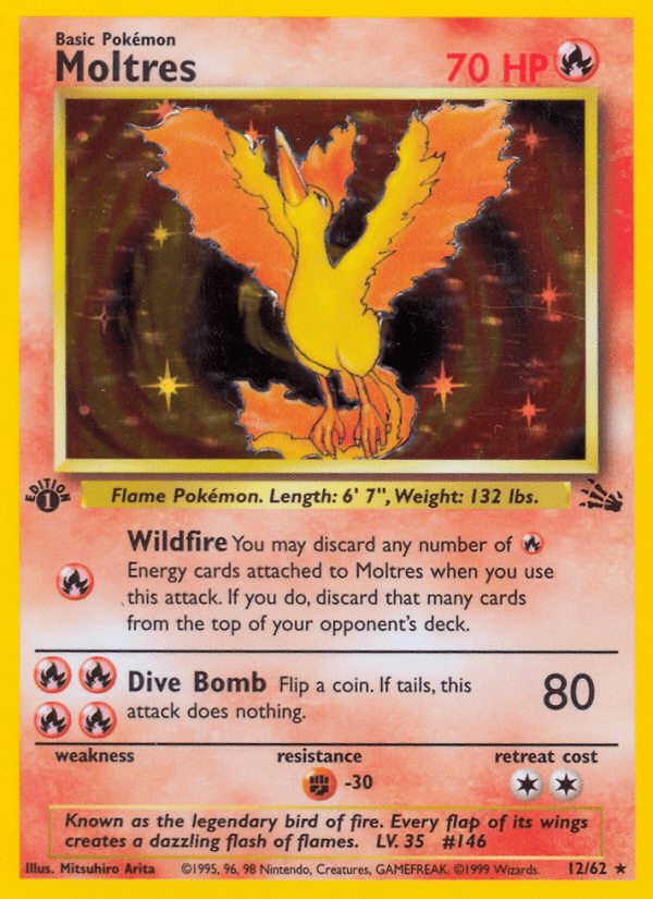 Moltres (12/62) [Fossil 1st Edition] Pokemon Single Pokémon  | Multizone: Comics And Games