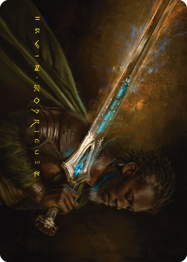 Anduril, Flame of the West Art Card (Gold-Stamped Signature) [The Lord of the Rings: Tales of Middle-earth Art Series] MTG Single Magic: The Gathering  | Multizone: Comics And Games