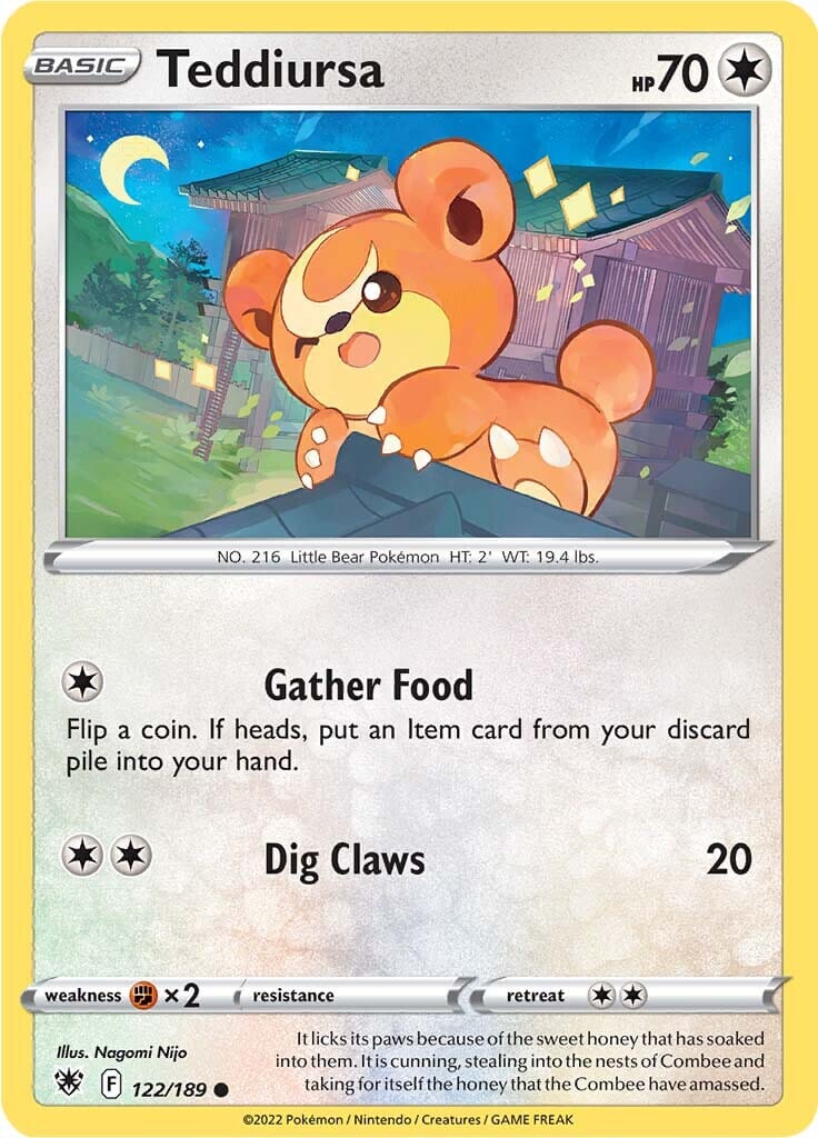 Teddiursa (122/189) [Sword & Shield: Astral Radiance] Pokemon Single Pokémon  | Multizone: Comics And Games