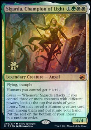Sigarda, Champion of Light [Innistrad: Midnight Hunt Prerelease Promos] MTG Single Magic: The Gathering  | Multizone: Comics And Games