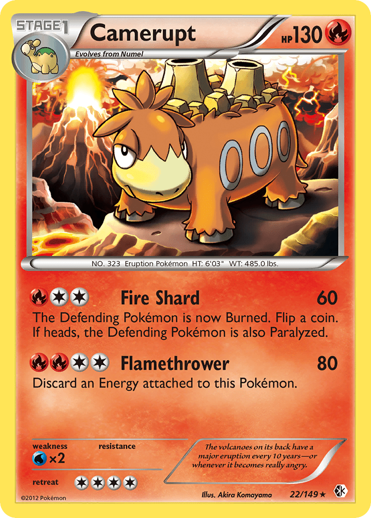 Camerupt (22/149) [Black & White: Boundaries Crossed] Pokemon Single Pokémon  | Multizone: Comics And Games