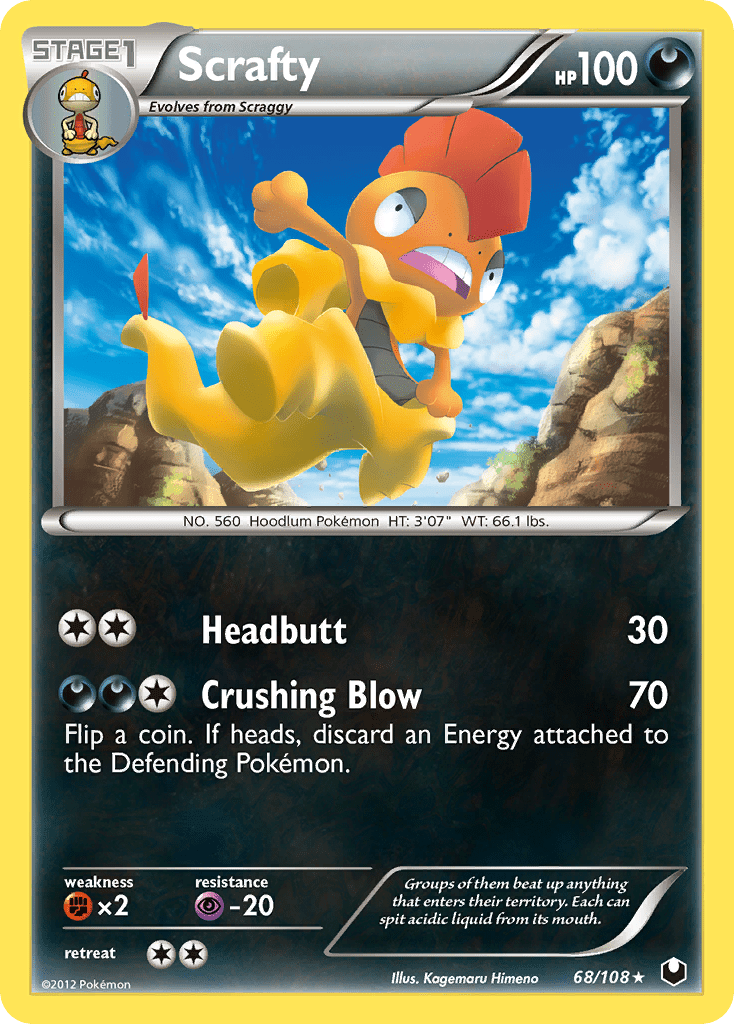 Scrafty (68/108) [Black & White: Dark Explorers] Pokemon Single Pokémon  | Multizone: Comics And Games