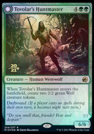 Tovolar's Huntmaster // Tovolar's Packleader [Innistrad: Midnight Hunt Prerelease Promos] MTG Single Magic: The Gathering  | Multizone: Comics And Games