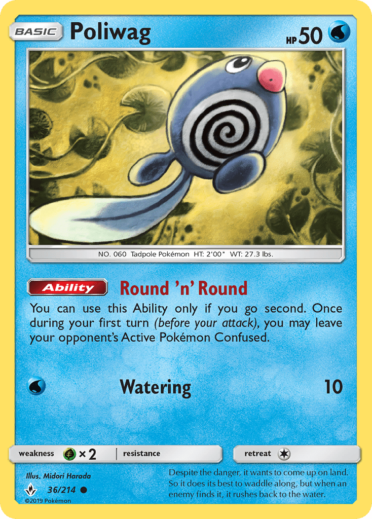 Poliwag (36/214) [Sun & Moon: Unbroken Bonds] Pokemon Single Pokémon  | Multizone: Comics And Games