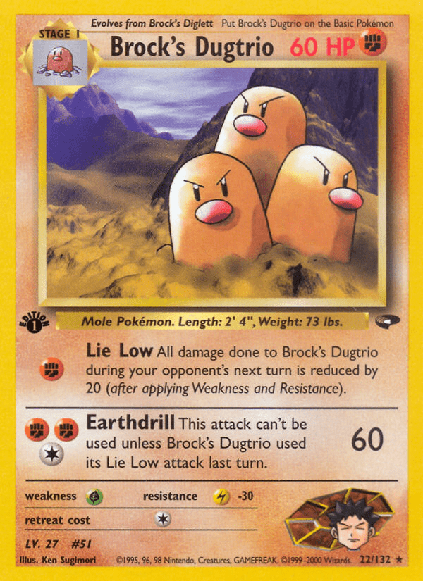 Brock's Dugtrio (22/132) [Gym Challenge 1st Edition] Pokemon Single Pokémon  | Multizone: Comics And Games
