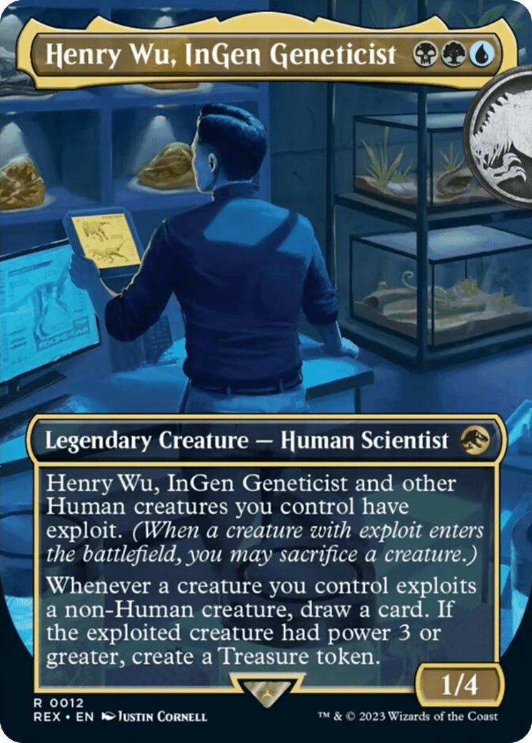 Henry Wu, InGen Geneticist (Borderless) [Jurassic World Collection] MTG Single Magic: The Gathering  | Multizone: Comics And Games