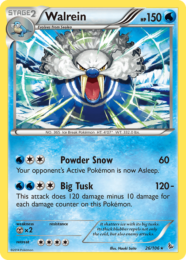 Walrein (26/106) [XY: Flashfire] Pokemon Single Pokémon  | Multizone: Comics And Games