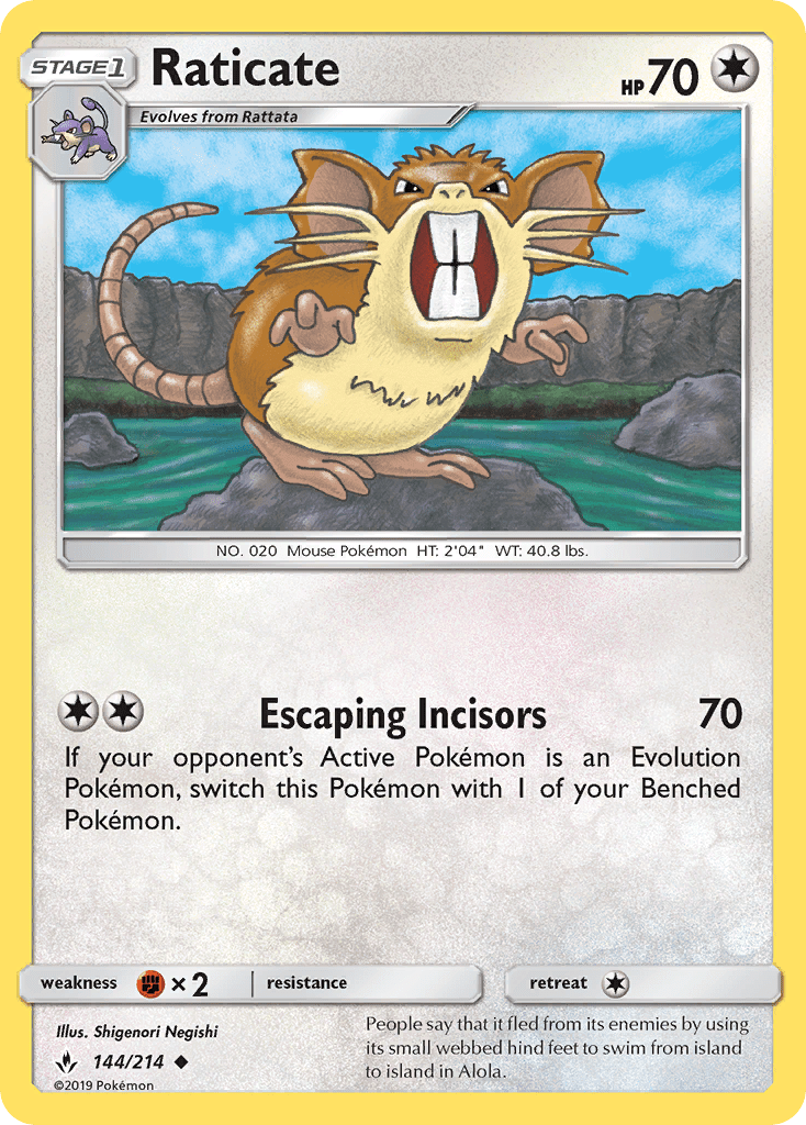 Raticate (144/214) [Sun & Moon: Unbroken Bonds] Pokemon Single Pokémon  | Multizone: Comics And Games