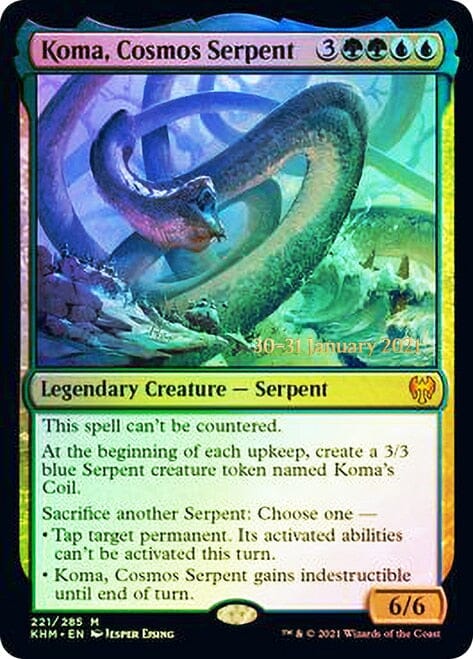 Koma, Cosmos Serpent [Kaldheim Prerelease Promos] MTG Single Magic: The Gathering  | Multizone: Comics And Games