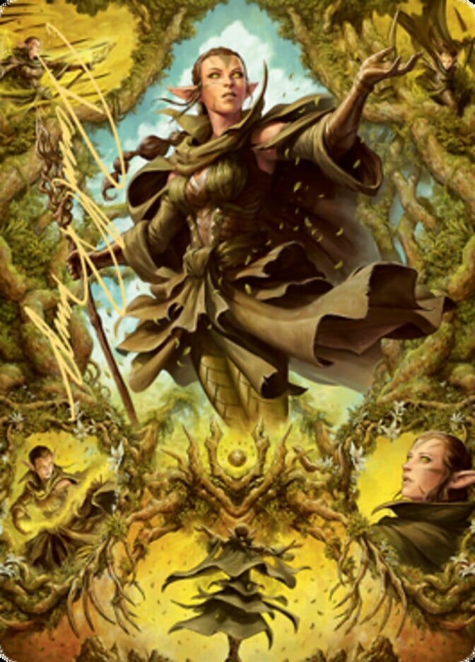 Nissa of Shadowed Boughs 2 Art Card (Gold-Stamped Signature) [Zendikar Rising Art Series] MTG Single Magic: The Gathering  | Multizone: Comics And Games