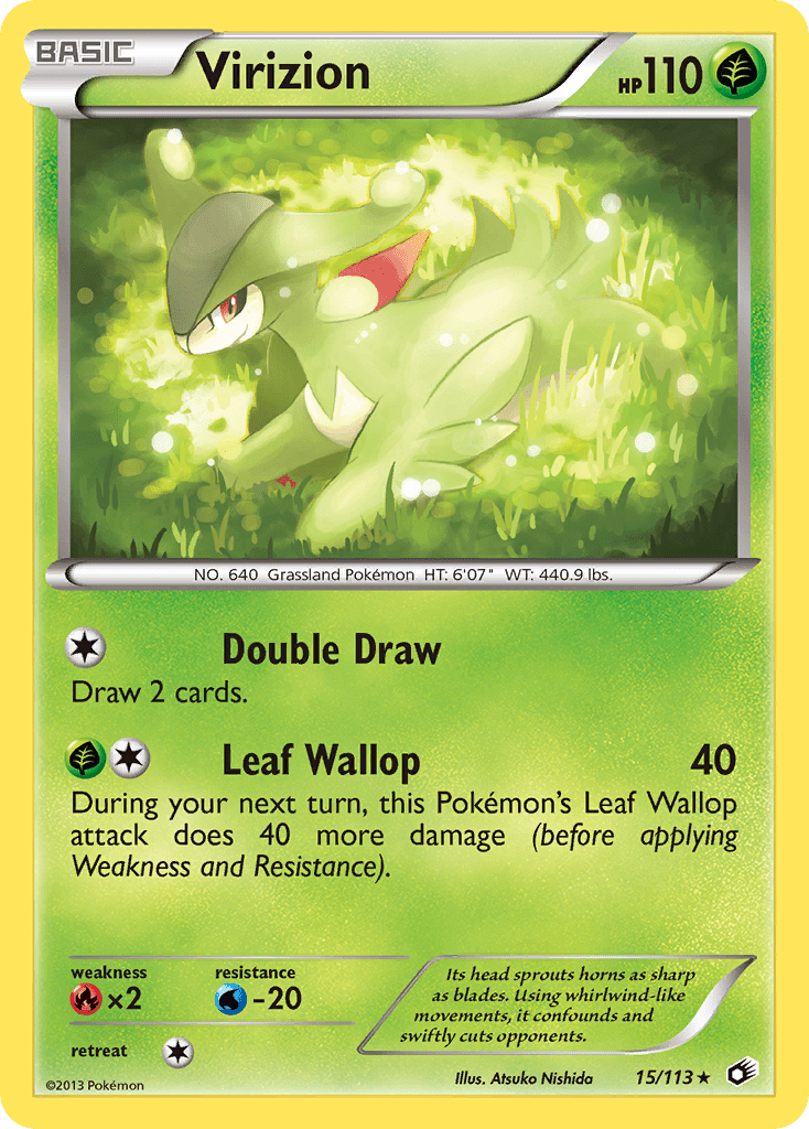Virizion (15/113) (Theme Deck Exclusive) [Black & White: Legendary Treasures] Pokemon Single Pokémon  | Multizone: Comics And Games