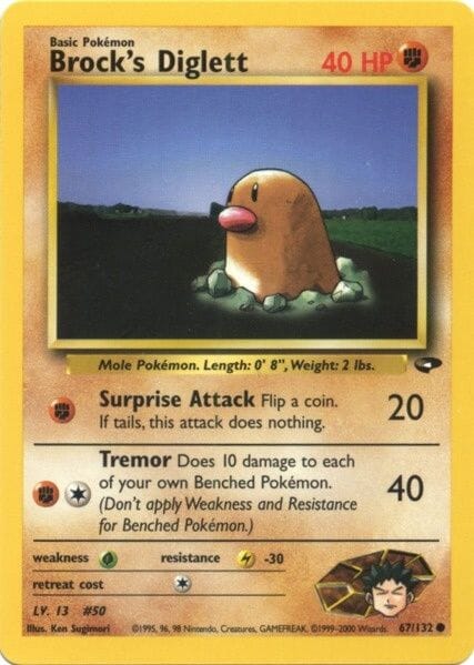 Brock's Diglett (67/132) [Gym Challenge Unlimited] Pokemon Single Pokémon  | Multizone: Comics And Games