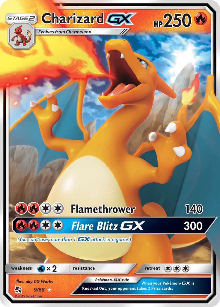 Charizard GX (9/68) [Sun & Moon: Hidden Fates] Pokemon Single Pokémon  | Multizone: Comics And Games