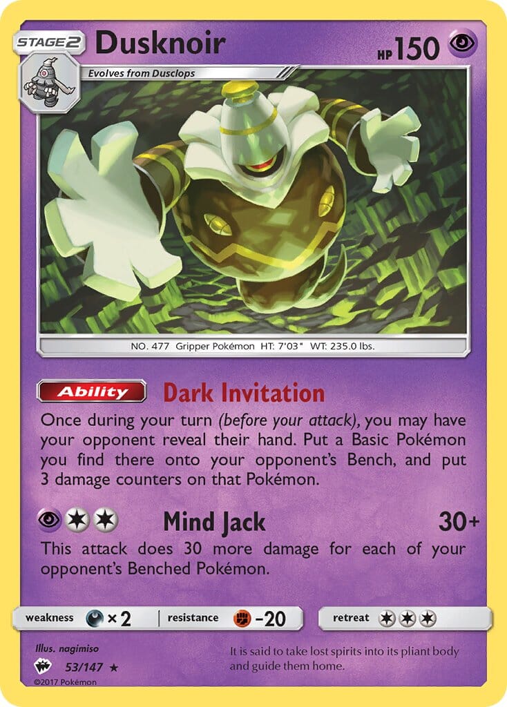 Dusknoir (53/147) (Theme Deck Exclusive) [Sun & Moon: Burning Shadows] Pokemon Single Pokémon  | Multizone: Comics And Games