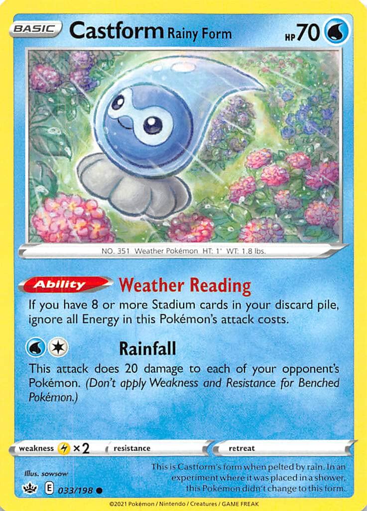 Castform Rainy Form (033/198) [Sword & Shield: Chilling Reign] Pokemon Single Pokémon  | Multizone: Comics And Games
