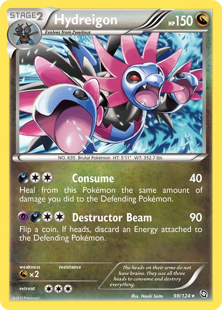 Hydreigon (98/124) (Cracked Ice Holo) (Theme Deck Exclusive) [Black & White: Dragons Exalted] Pokemon Single Pokémon  | Multizone: Comics And Games