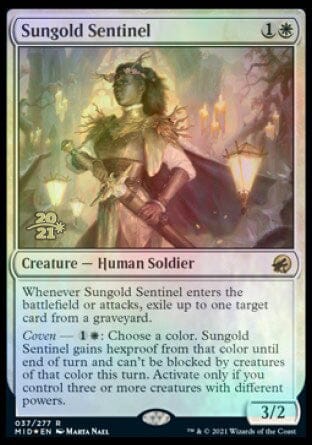 Sungold Sentinel [Innistrad: Midnight Hunt Prerelease Promos] MTG Single Magic: The Gathering  | Multizone: Comics And Games