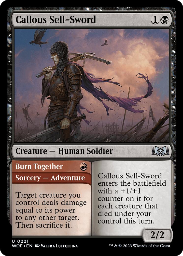 Callous Sell-Sword // Burn Together [Wilds of Eldraine] MTG Single Magic: The Gathering  | Multizone: Comics And Games