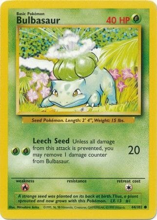 Bulbasaur (44/102) [Base Set Unlimited] Pokemon Single Pokémon  | Multizone: Comics And Games