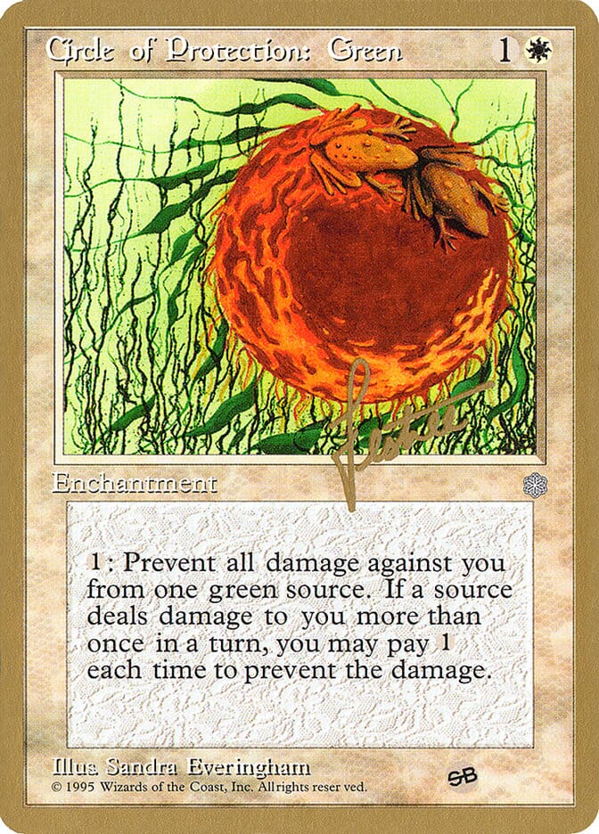 Circle of Protection: Green (Bertrand Lestree) (SB) (ICE) [Pro Tour Collector Set] MTG Single Magic: The Gathering  | Multizone: Comics And Games