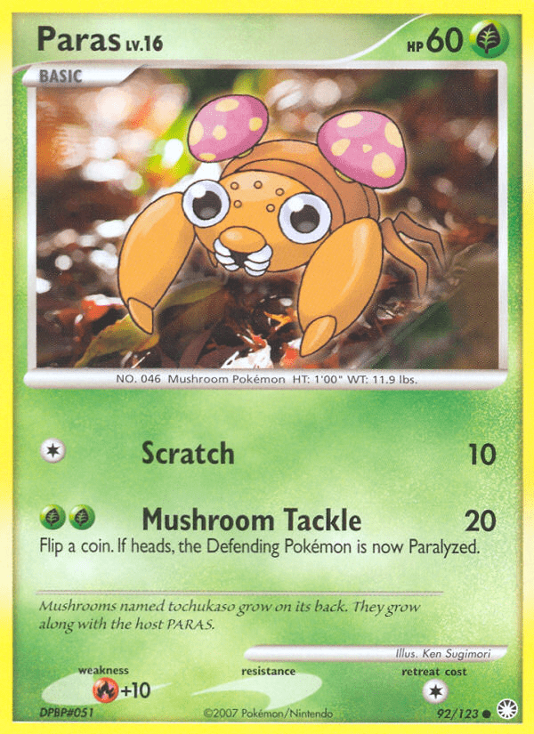 Paras (92/123) [Diamond & Pearl: Mysterious Treasures] Pokemon Single Pokémon  | Multizone: Comics And Games