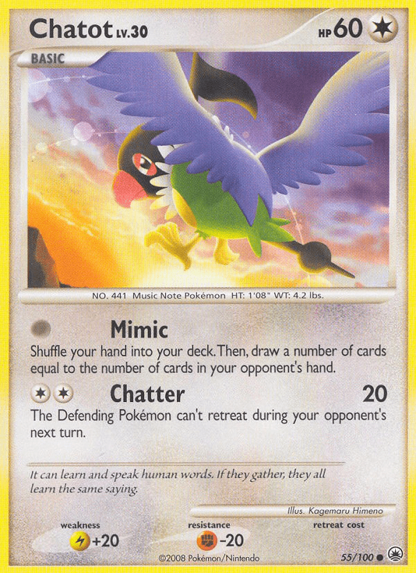Chatot (55/100) [Diamond & Pearl: Majestic Dawn] Pokemon Single Pokémon  | Multizone: Comics And Games