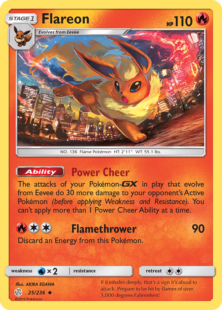 Flareon (25/236) [Sun & Moon: Cosmic Eclipse] Pokemon Single Pokémon  | Multizone: Comics And Games