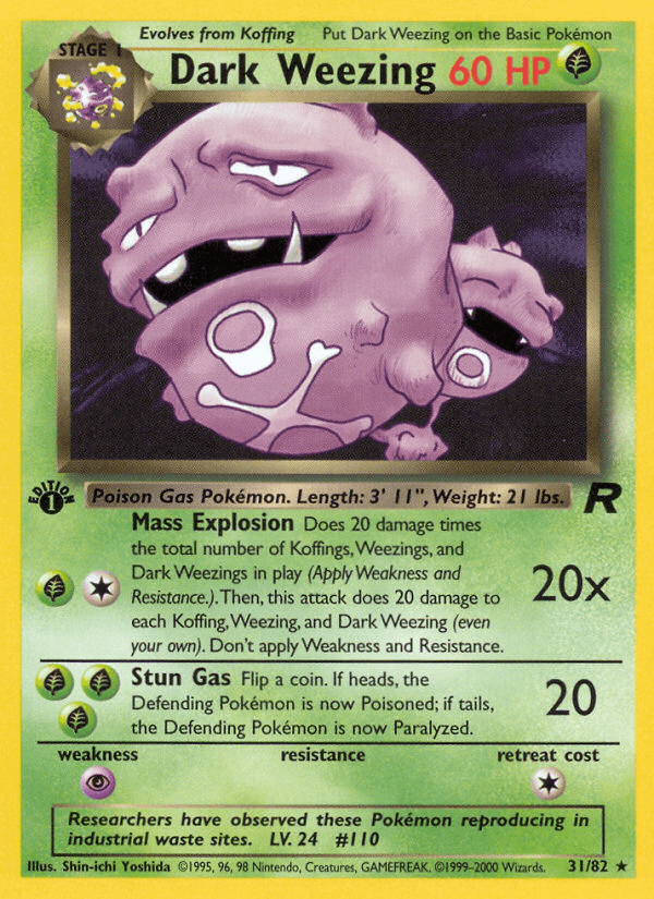 Dark Weezing (31/82) [Team Rocket 1st Edition] Pokemon Single Pokémon  | Multizone: Comics And Games