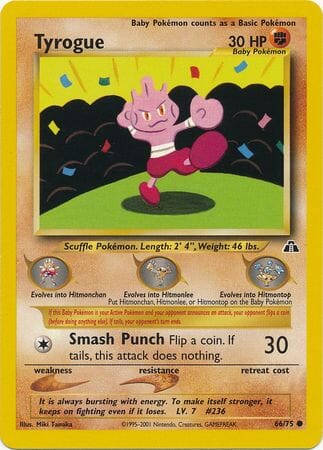 Tyrogue (66/75) [Neo Discovery Unlimited] Pokemon Single Pokémon  | Multizone: Comics And Games