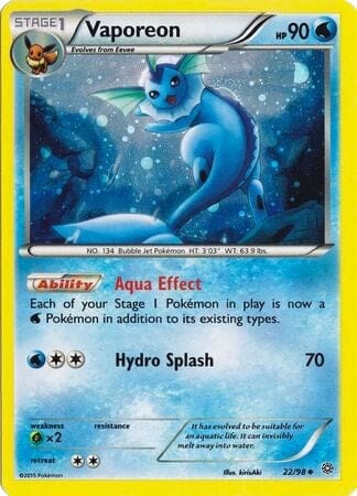 Vaporeon (22/98) (Cosmos Holo) [XY: Ancient Origins] Pokemon Single Pokémon  | Multizone: Comics And Games