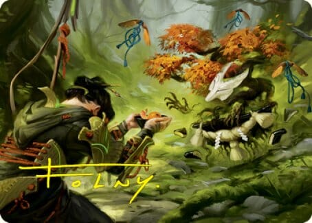 Commune with Spirits Art Card (Gold-Stamped Signature) [Kamigawa: Neon Dynasty Art Series] MTG Single Magic: The Gathering  | Multizone: Comics And Games