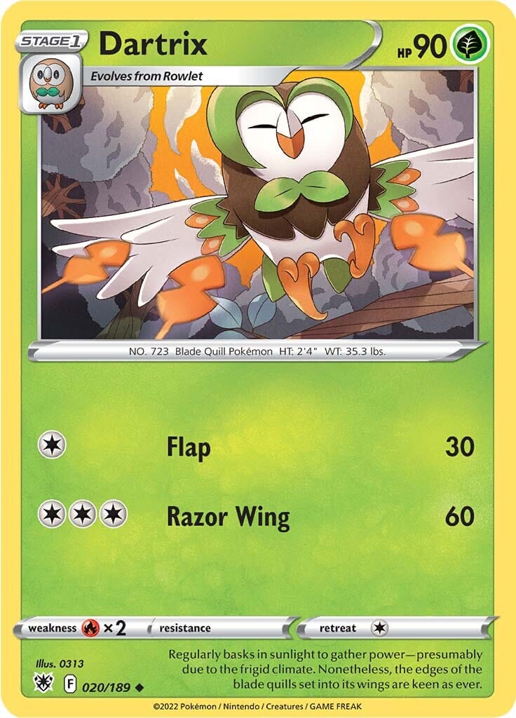 Dartrix (020/189) [Sword & Shield: Astral Radiance] Pokemon Single Pokémon  | Multizone: Comics And Games