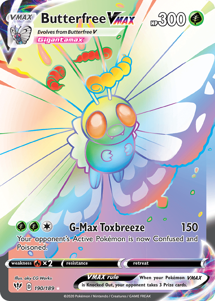 Butterfree VMAX (190/189) [Sword & Shield: Darkness Ablaze] Pokemon Single Pokémon  | Multizone: Comics And Games