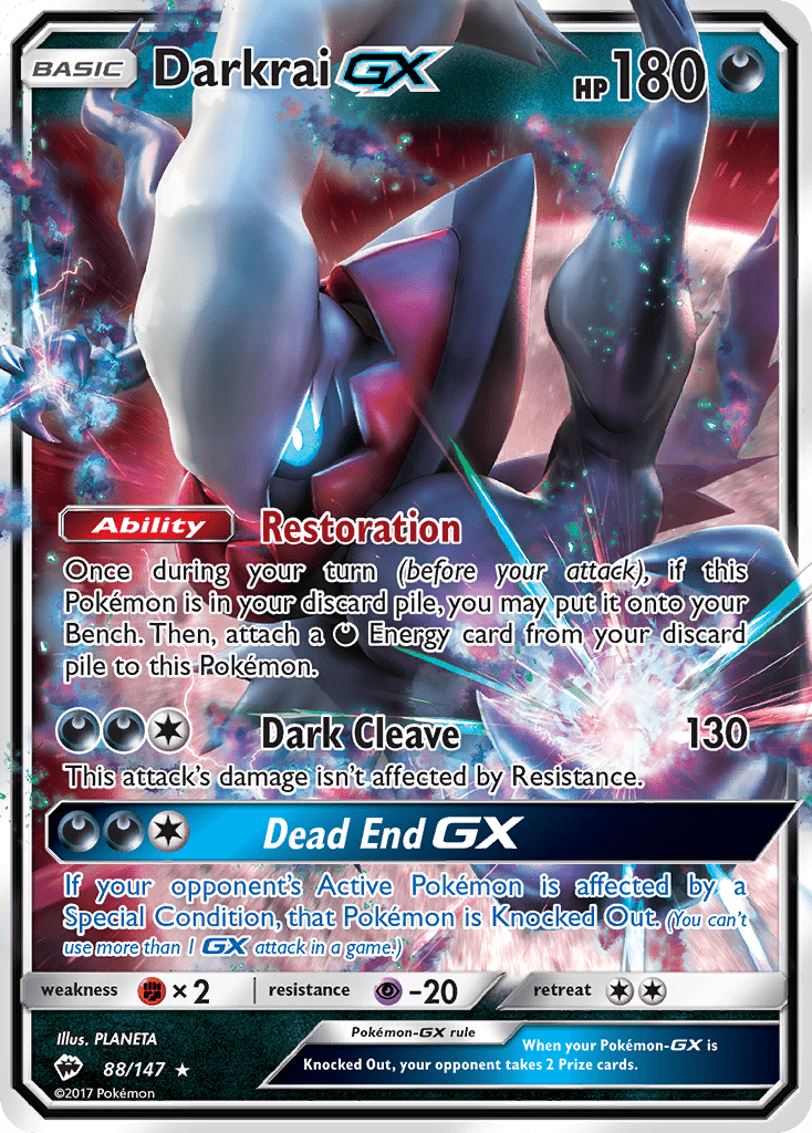 Darkrai GX (88/147) [Sun & Moon: Burning Shadows] Pokemon Single Pokémon  | Multizone: Comics And Games