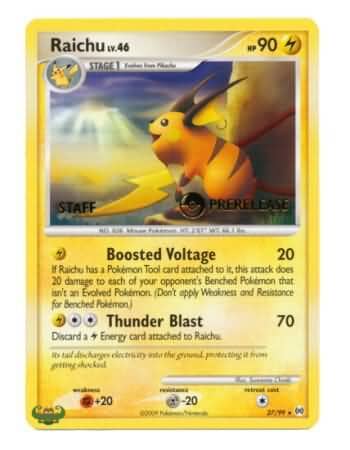 Raichu (27/99) (Staff Prerelease Promo) [Nintendo: Black Star Promos] Pokemon Single Pokémon  | Multizone: Comics And Games