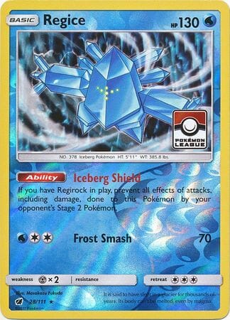 Regice (28/111) (League Promo) [Sun & Moon: Crimson Invasion] Pokemon Single Pokémon  | Multizone: Comics And Games