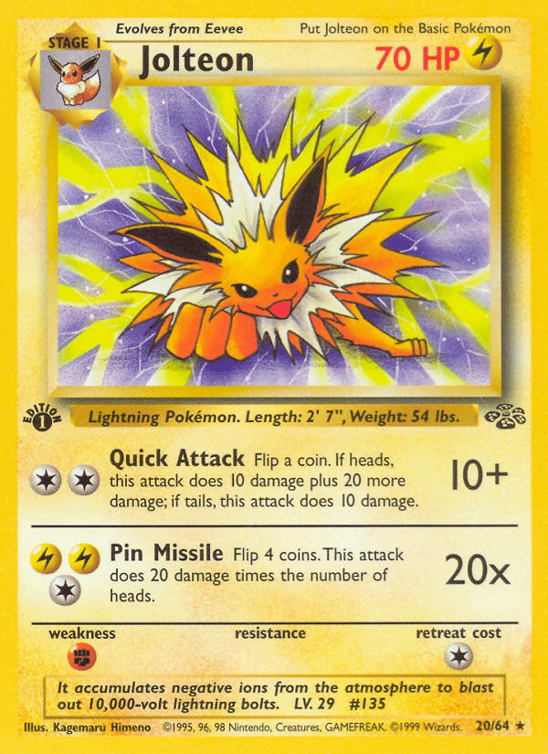 Jolteon (20/64) [Jungle 1st Edition] Pokemon Single Pokémon  | Multizone: Comics And Games