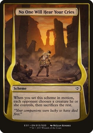 No One Will Hear Your Cries (Archenemy: Nicol Bolas) [Archenemy: Nicol Bolas Schemes] MTG Single Magic: The Gathering  | Multizone: Comics And Games