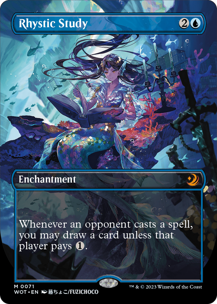 Rhystic Study (Anime Borderless) [Wilds of Eldraine: Enchanting Tales] MTG Single Magic: The Gathering  | Multizone: Comics And Games