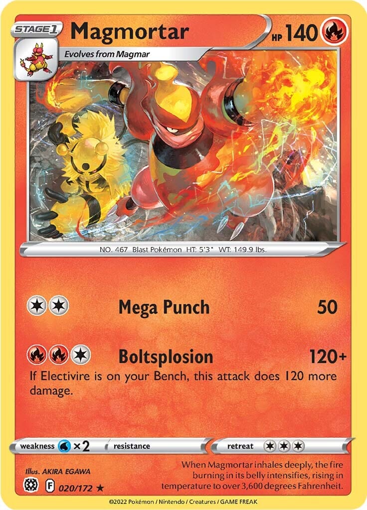 Magmortar (020/172) [Sword & Shield: Brilliant Stars] Pokemon Single Pokémon  | Multizone: Comics And Games