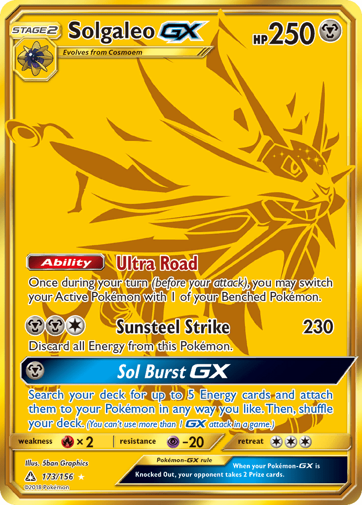 Solgaleo GX (173/156) [Sun & Moon: Ultra Prism] Pokemon Single Pokémon  | Multizone: Comics And Games
