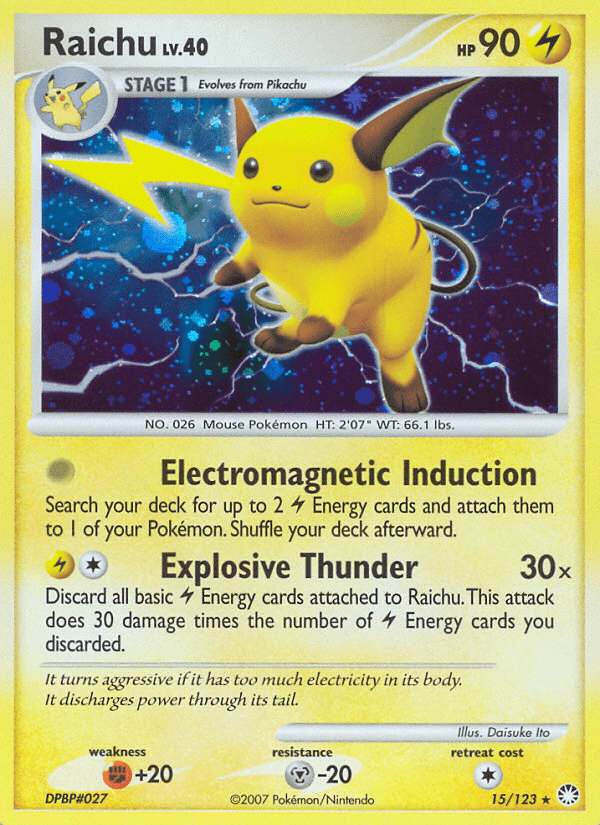 Raichu (15/123) [Diamond & Pearl: Mysterious Treasures] Pokemon Single Pokémon  | Multizone: Comics And Games