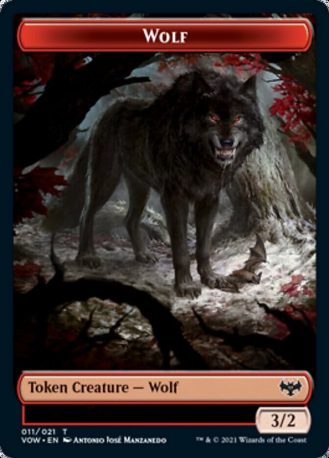 Wolf (011) // Treasure Double-sided Token [Innistrad: Crimson Vow Tokens] MTG Single Magic: The Gathering  | Multizone: Comics And Games