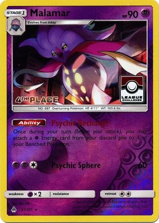 Malamar (51/131) (League Promo 4th Place) [Sun & Moon: Forbidden Light] Pokemon Single Pokémon  | Multizone: Comics And Games