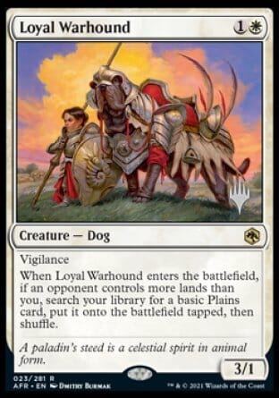 Loyal Warhound (Promo Pack) [Dungeons & Dragons: Adventures in the Forgotten Realms Promos] MTG Single Magic: The Gathering  | Multizone: Comics And Games