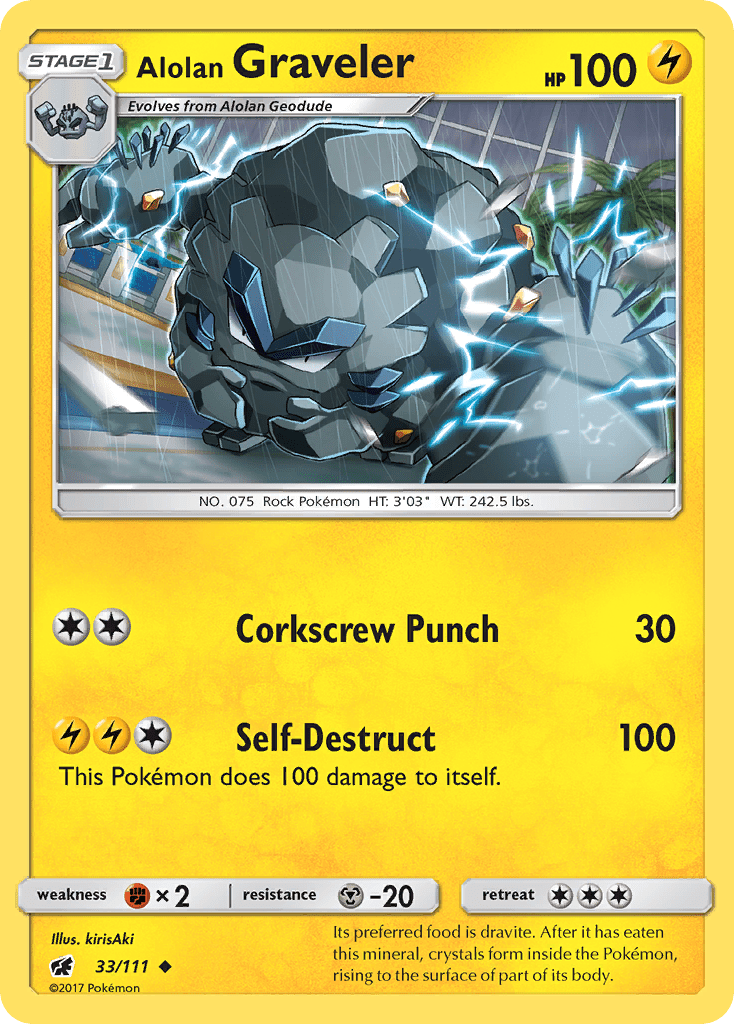 Alolan Graveler (33/111) [Sun & Moon: Crimson Invasion] Pokemon Single Pokémon  | Multizone: Comics And Games