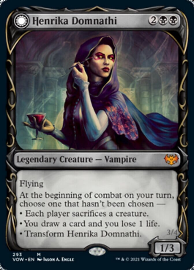 Henrika Domnathi // Henrika, Infernal Seer (Showcase Fang Frame) [Innistrad: Crimson Vow] MTG Single Magic: The Gathering  | Multizone: Comics And Games