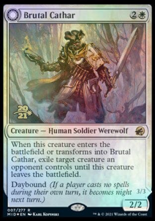Brutal Cathar // Moonrage Brute [Innistrad: Midnight Hunt Prerelease Promos] MTG Single Magic: The Gathering  | Multizone: Comics And Games